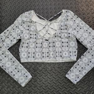 Volcom Women’s Cropped Rashguard Swim Top Open Back XL